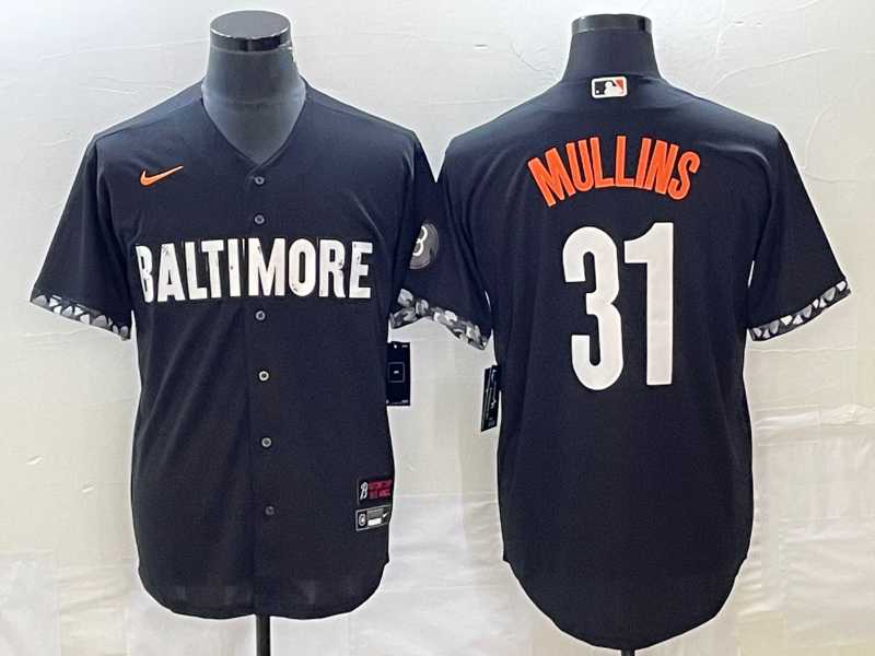 Mens Baltimore Orioles #31 Cedric Mullins Black 2023 City Connect Cool Base Stitched Jerseys